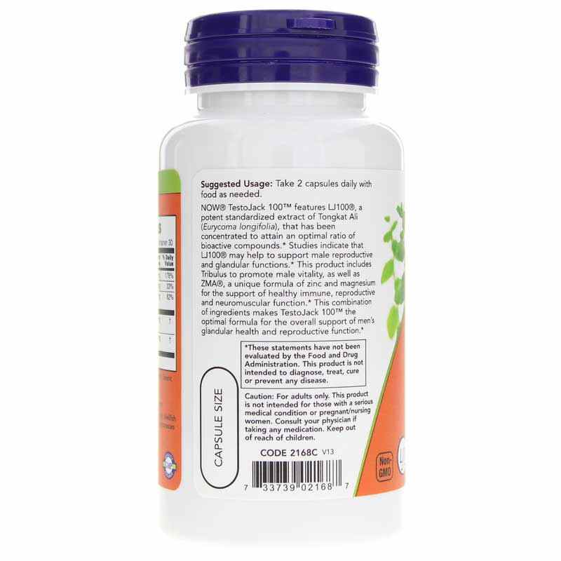 TestoJack 100, 60 Veg Capsules, by NOW Foods, image #3