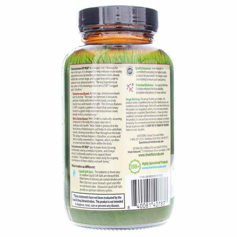 Testosterone UP RED, 100 Liquid Softgels , by Irwin Naturals, image #3