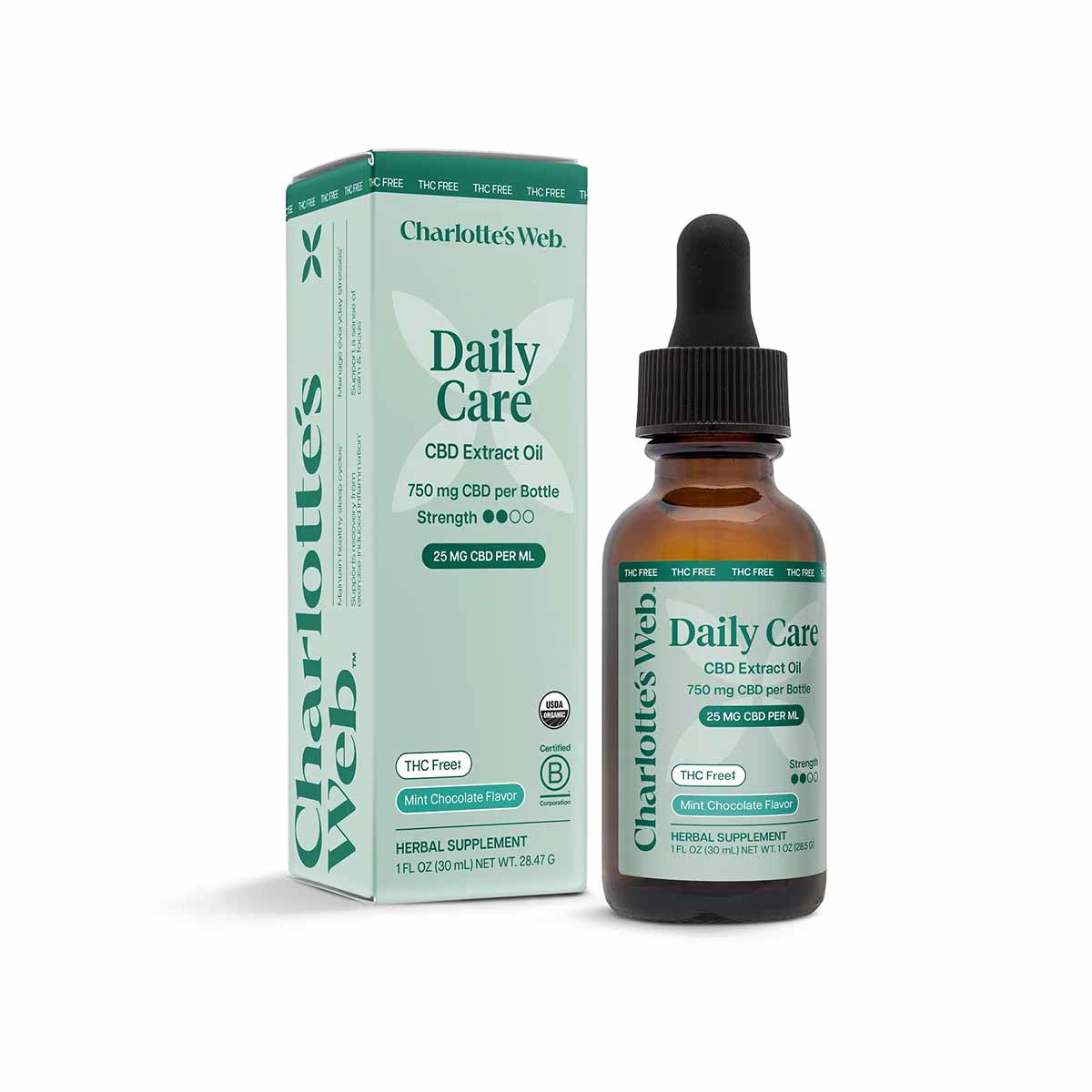 Daily Care CBD Extract Oil THC Free 25 Mg, by Charlottes Web