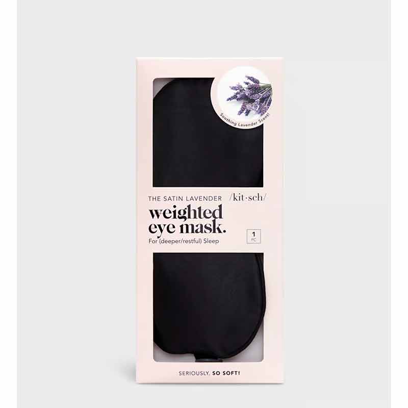 The Satin Lavender Weighted Eye Mask, by Kitsch
