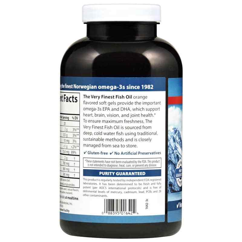 The Very Finest Fish Oil Softgel 700 Mg Omega-3s, Orange, by Carlson Labs, image #3