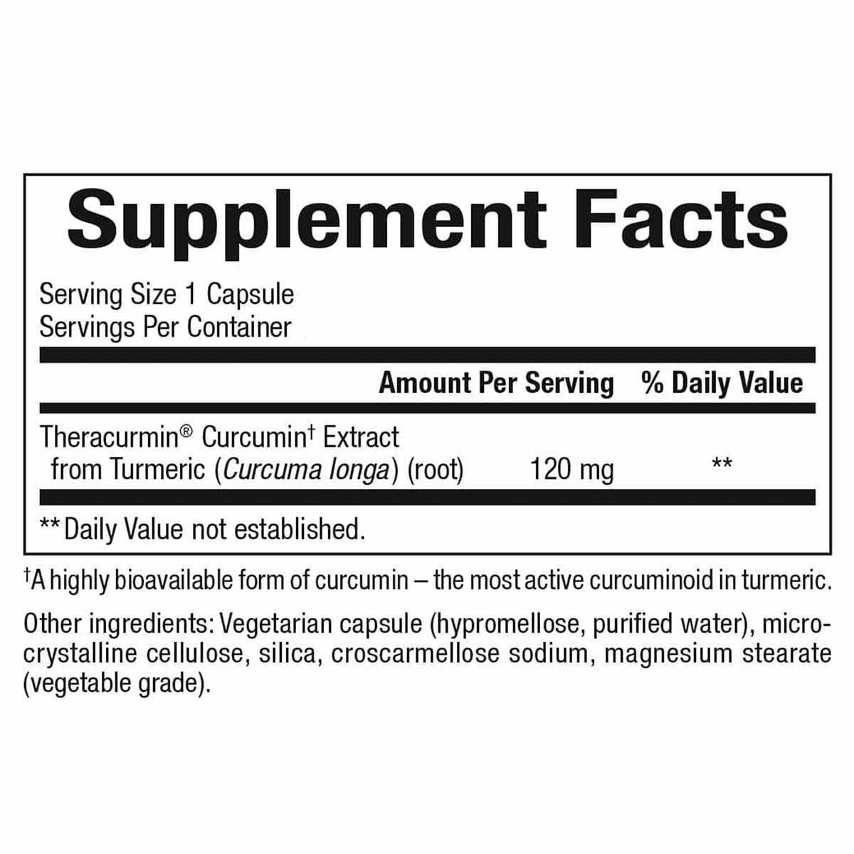 Theracurmin 2X 120 Mg, 75 Veg Capsules, by Bioclinic Naturals