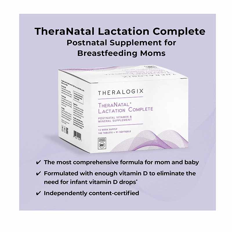 TheraNatal Lactation Complete Postnatal, by Theralogix, image #3