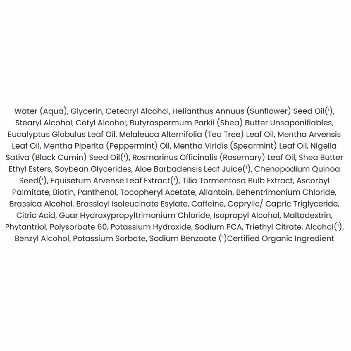 White background displaying ingredient list for Jason Thickening Biotin and Hyaluronic Acid Conditioner in black text.