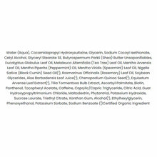 Ingredient list for Jason Thickening Biotin + Hyaluronic Acid Shampoo displayed on white background.