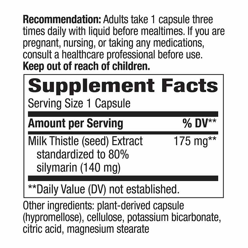 Thisilyn Milk Thistle Extract, 100 Vegan Capsules, by Natures Way, image #2