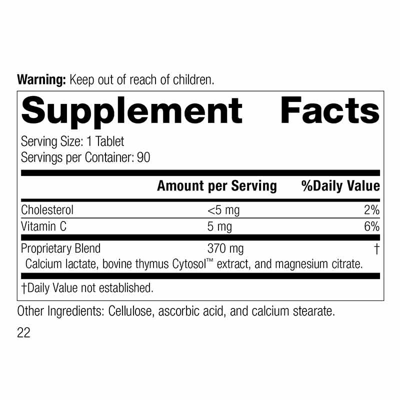 Thymex, 90 Tablets, by Standard Process, image #2