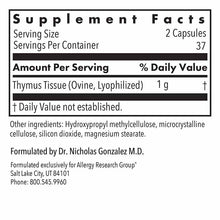 Thymus Natural Glandular, by Allergy Research Group, image #2