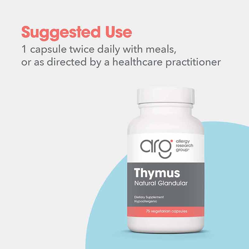 Thymus Natural Glandular, by Allergy Research Group, image #3