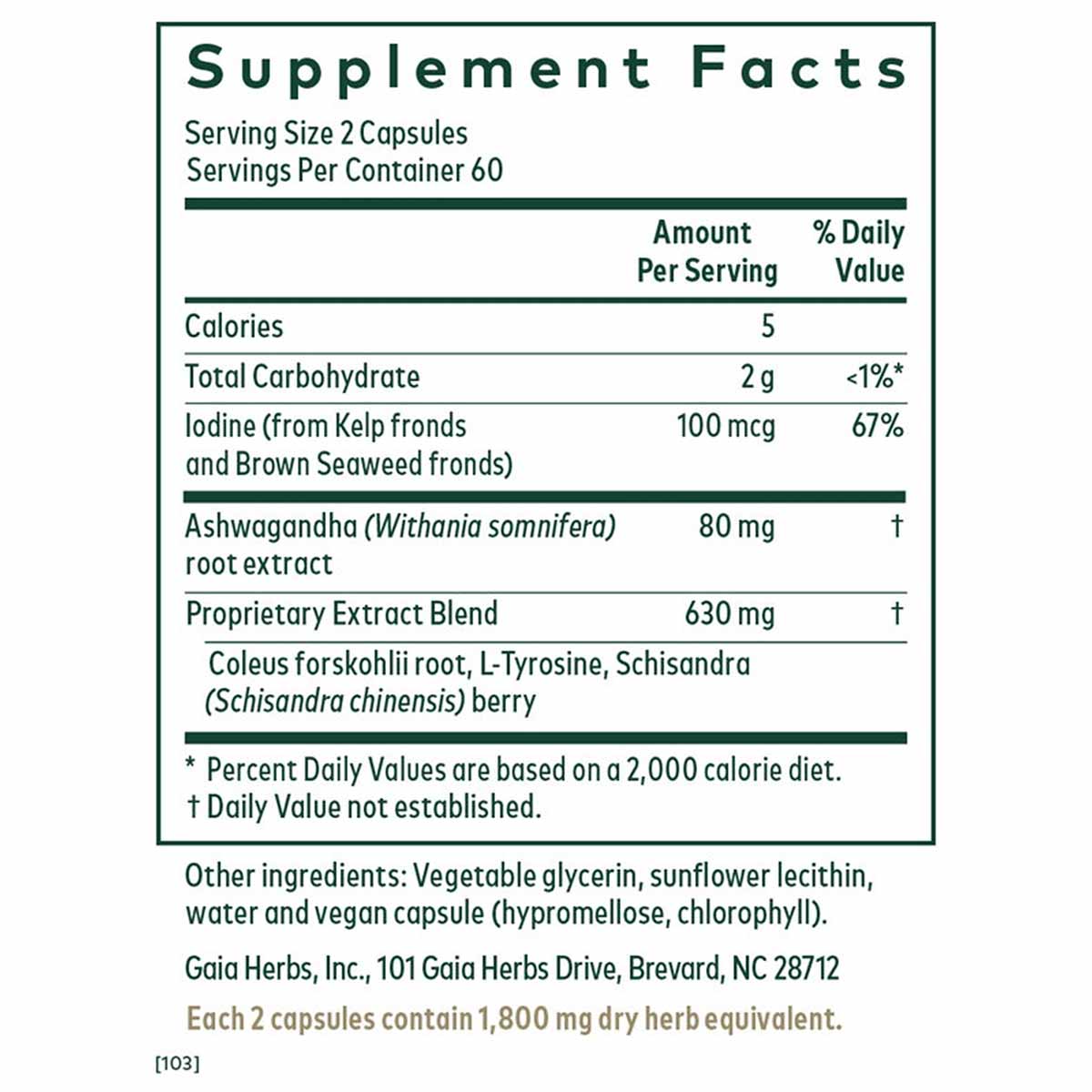 Thyroid Formula, by Gaia Herbs Pro
