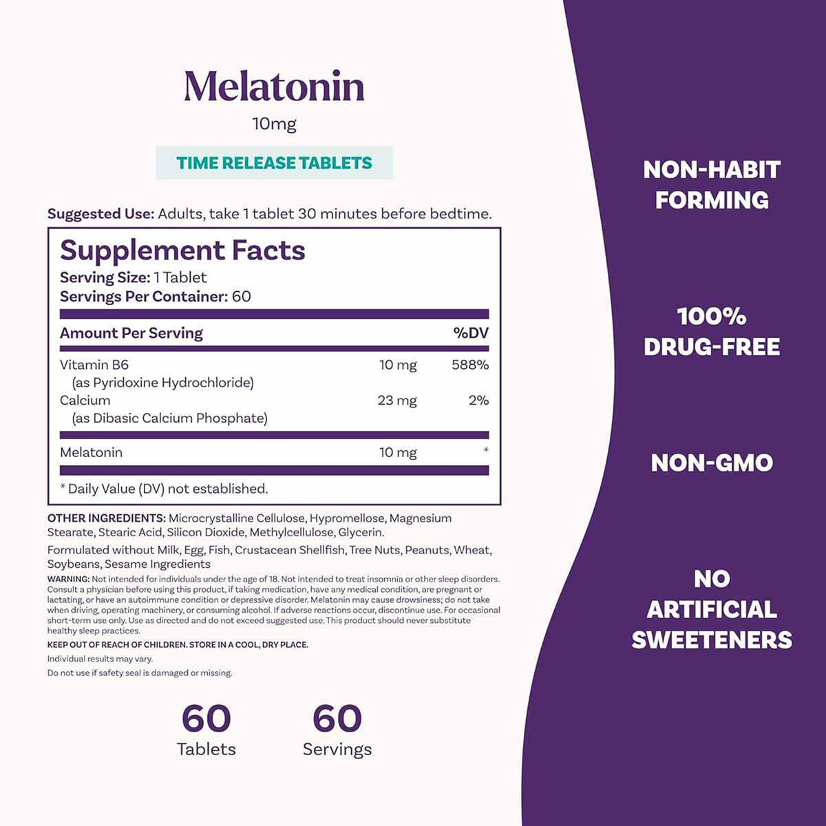 Time Release Melatonin 10 Mg, 60 Tablets, by Natrol