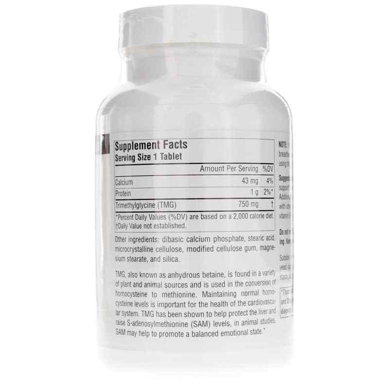 TMG Trimethylglycine 750 Mg, 120 Tablets, by Source Naturals, image #2