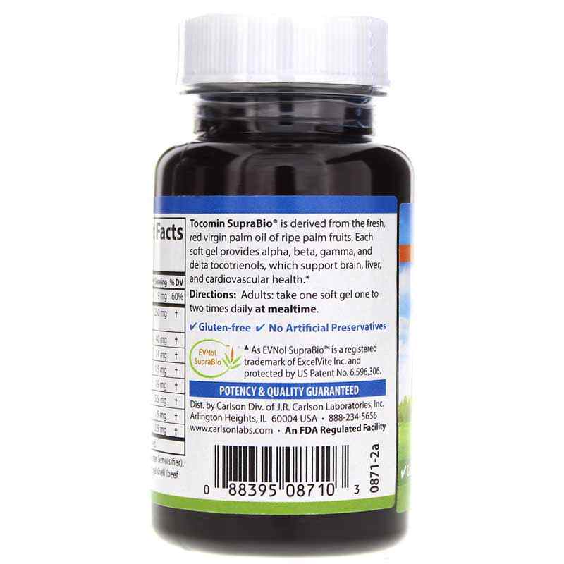 Tocomin SupraBio, 60 Softgels, by Carlson Labs, image #3