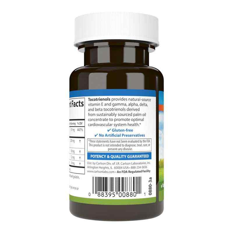 Tocotrienols with Vitamin E, 30 Softgels, by Carlson Labs, image #3