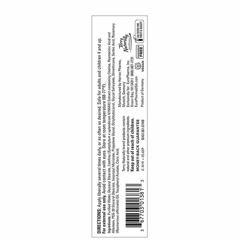 Traumaplant Comfrey Cream, 1.76 Oz, by Terry Naturally, image #2