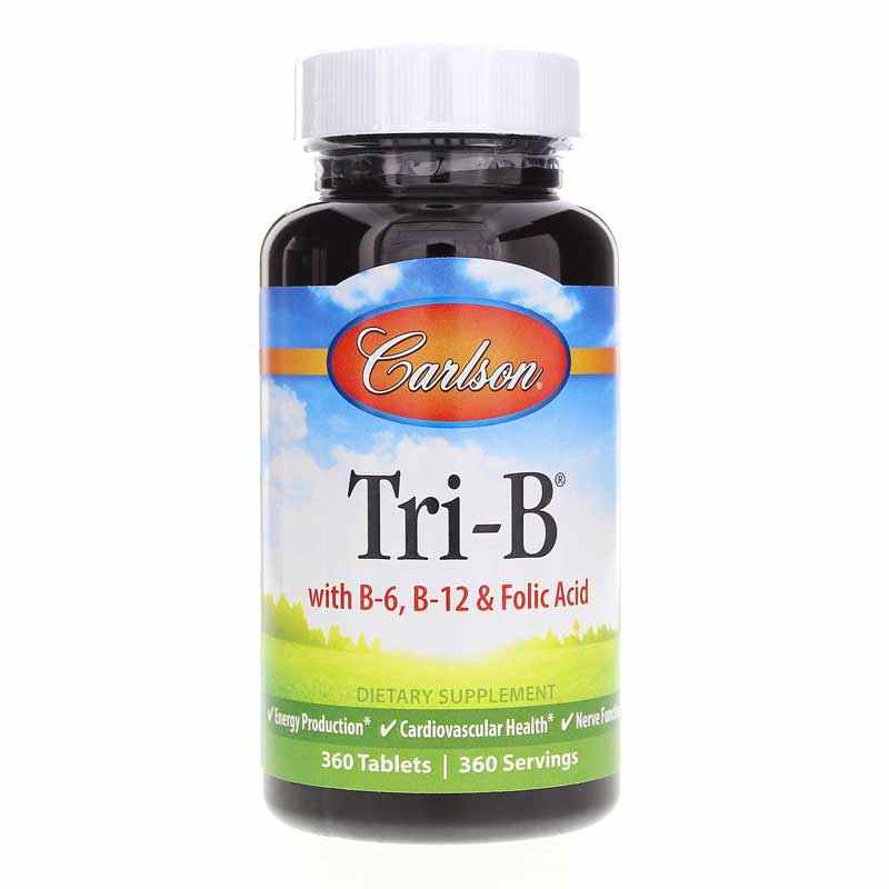 Tri-B Vitamin B Complex, 360 Tablets, by Carlson Labs
