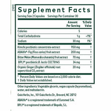Supplement Facts label for Tri-Glycemic by Gaia Herbs Pro showing serving size, nutritional information, and herbal ingredien
