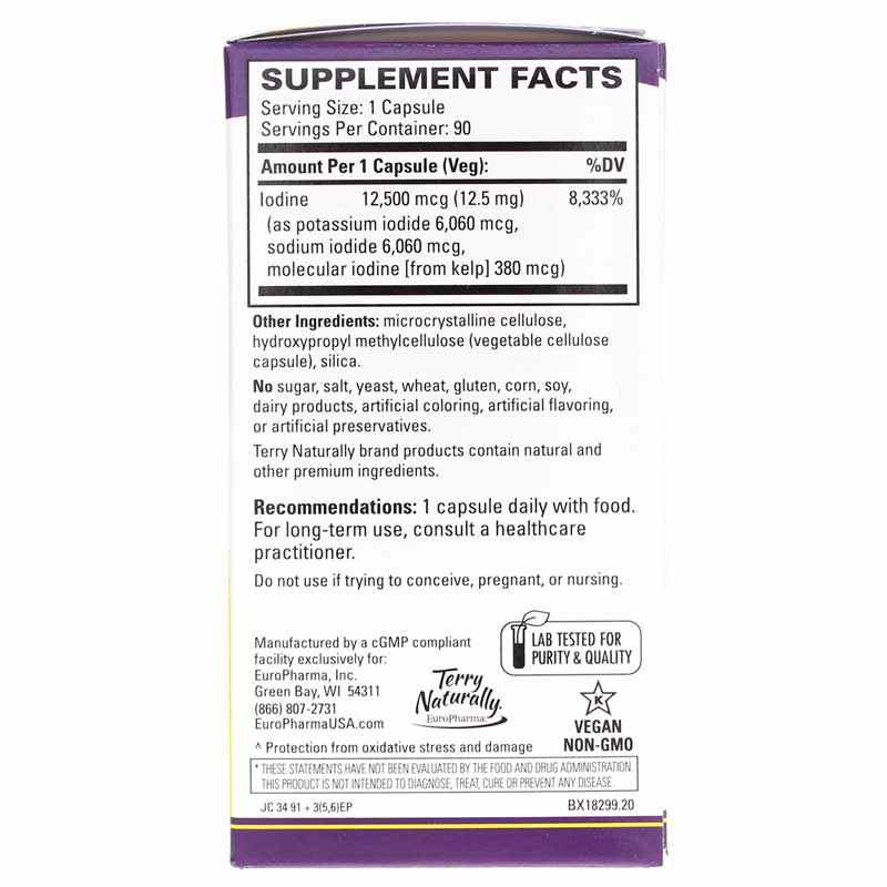 Tri-Iodine 12.5 Mg, 90 Capsules, by Terry Naturally, image #2