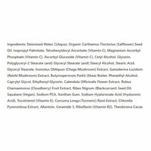 White background displays ingredient list for Triple C Night Cream in dark gray text.