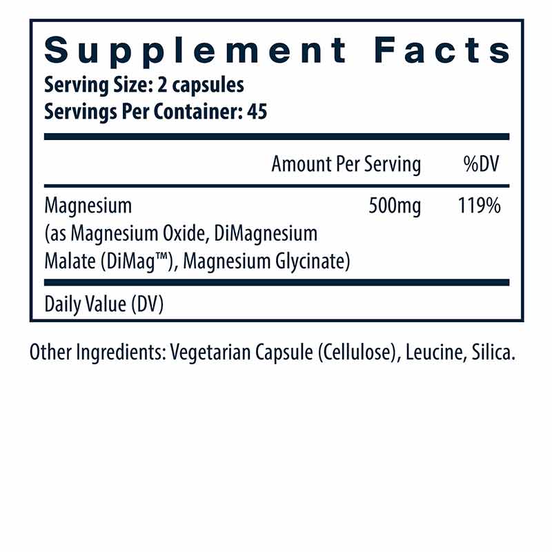 Triple Magnesium Complex, 90 Vegan Capsules, by Vital Nutrients, image #2