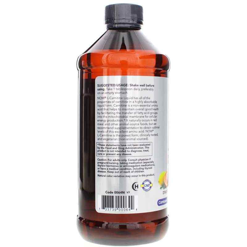 Triple Strength L-Carnitine Liquid 3000 Mg, by NOW Foods, image #3