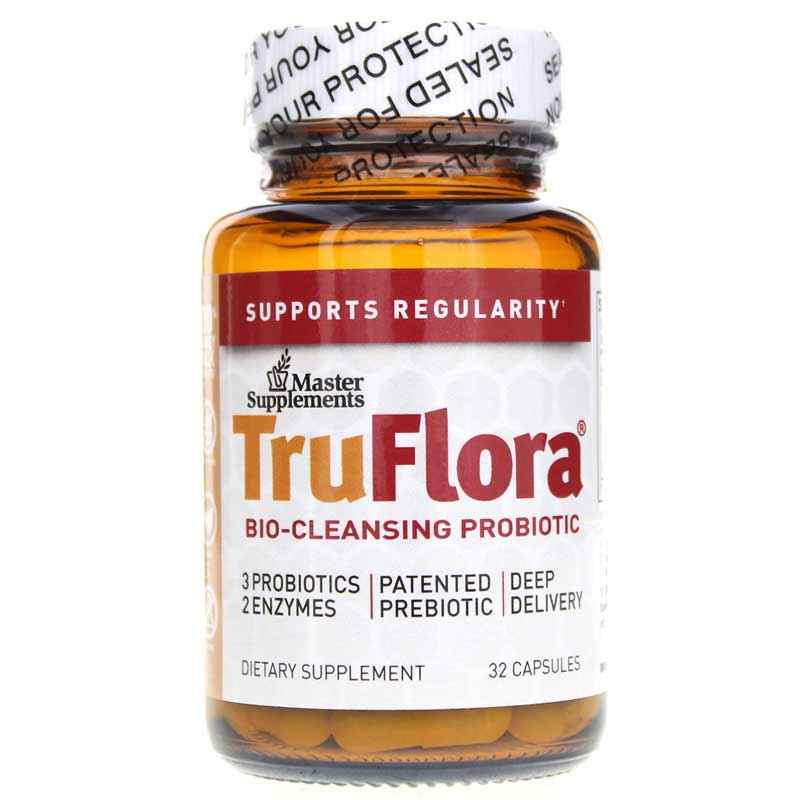 TruFlora Probiotics Plus Enzymes, 32 Capsules, by Master Supplements