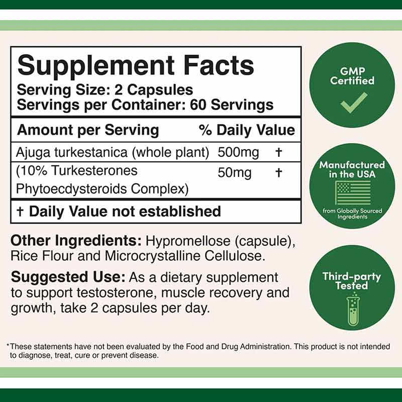 Turk 500 Turkesterone, 120 Capsules, by Double Wood Supplements, image #4