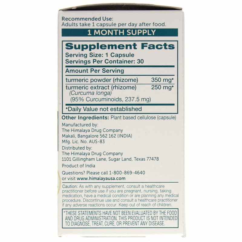 Turmeric 95 with Curcumin, 30 Veg Capsules, by Himalaya, image #2