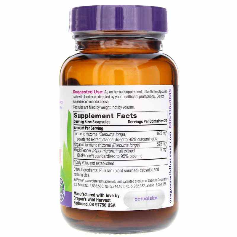 Turmeric, 60 Vegan Capsules, by Oregons Wild Harvest, image #2