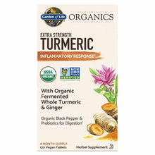 Turmeric Extra Strength, 120 Veg Tablets, by Garden of Life mykind Organics