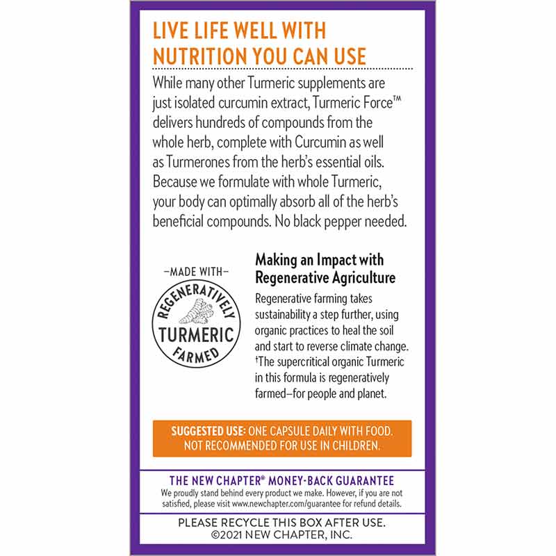 Turmeric Force, 60 Veg Capsules, by New Chapter, image #4
