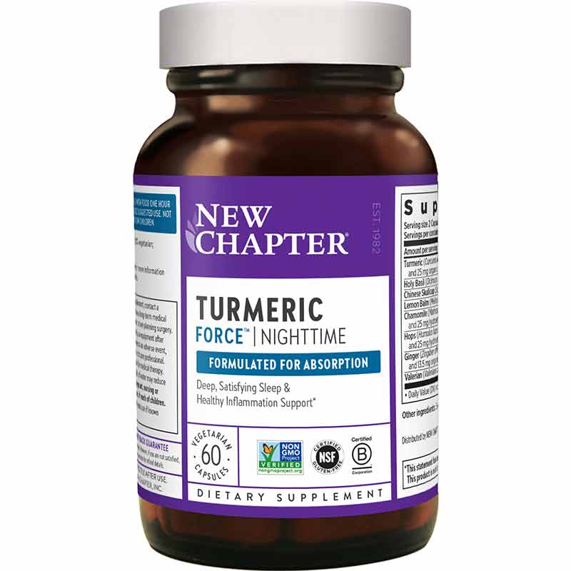 Turmeric Force Nighttime, 60 Veg Capsules, by New Chapter