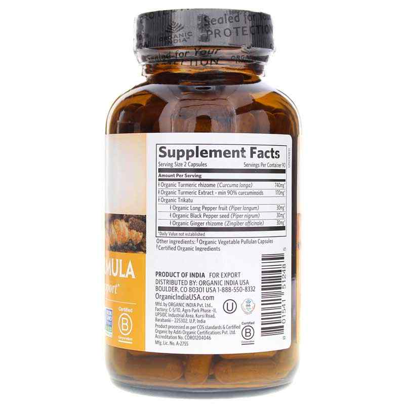 Turmeric Formula Certified Organic, 180 Veg Capsules, by Organic India, image #2