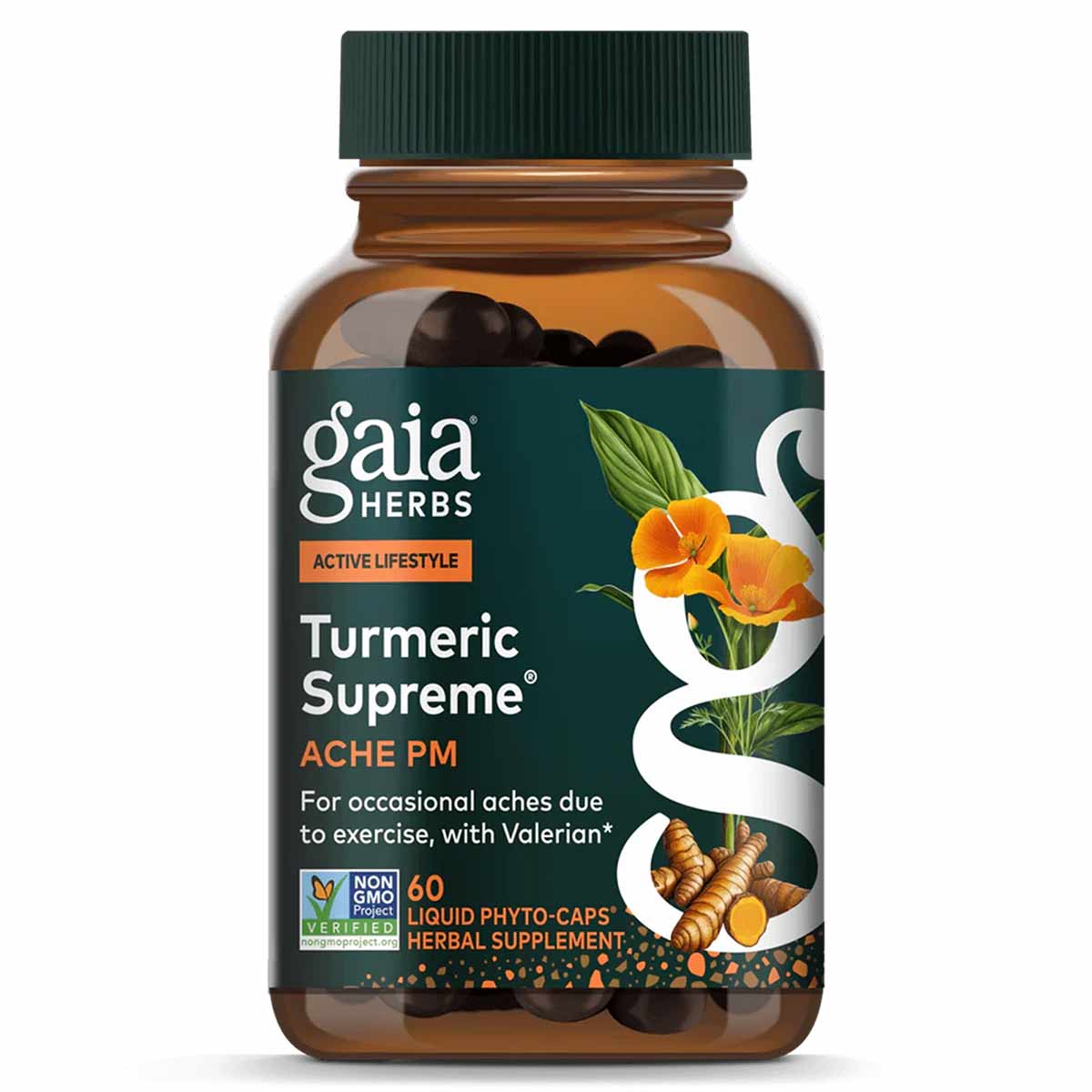 Turmeric Supreme Ache PM (Formerly Turmeric Supreme Pain PM), by Gaia Herbs