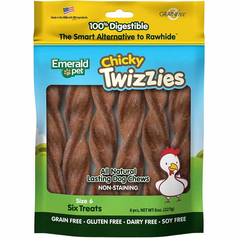 Twizzies Natural Dog Chews, Chicky, 6 Inches, by Emerald Pet