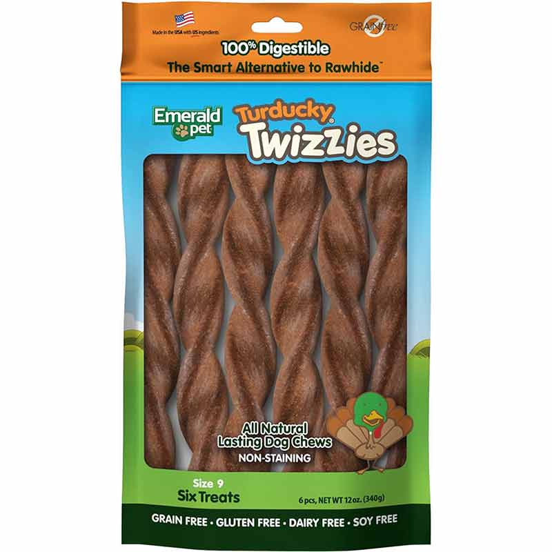 Twizzies Natural Dog Chews, Turducky, 9 Inches, by Emerald Pet