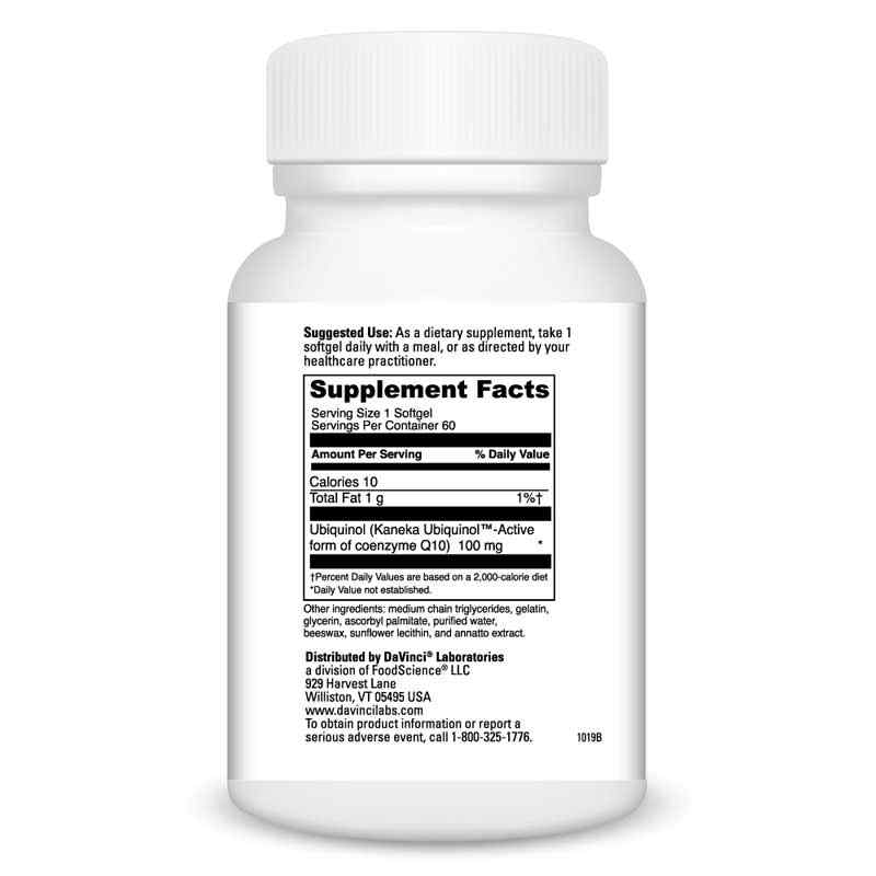 Ubiquinol 100 Mg, 60 Softgels, by DaVinci Labs, image #2