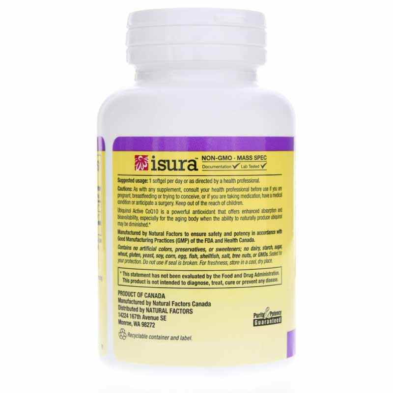 Ubiquinol Active CoQ10 200 Mg, 30 Softgels, by Natural Factors, image #3