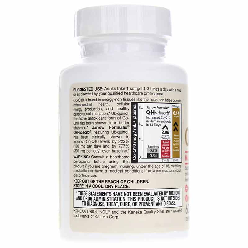 Ubiquinol QH Absorb 100 Mg, 60 Softgels, by Jarrow Formulas, image #3
