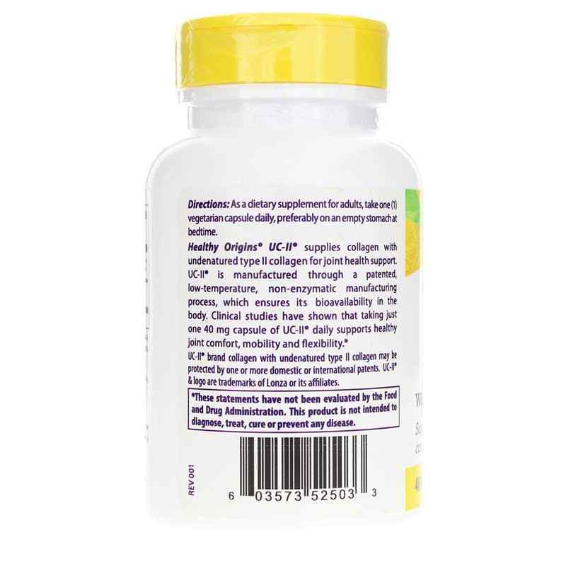 UC-II with Undenatured Type II Collagen 40 Mg, 120 Veg Capsules, by Healthy Origins, image #3