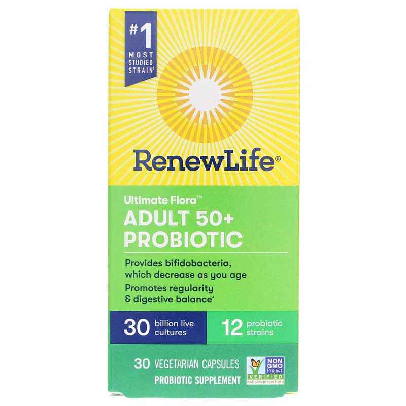 Ultimate Flora Probiotic 30 Billion Adult 50+ Formula, 30 Veg Capsules, by Renew Life