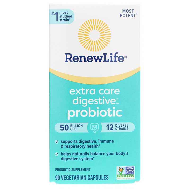 Ultimate Flora Probiotic 50 Billion Extra Care Formula, 90 Veg Capsules, by Renew Life
