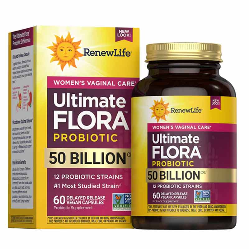 Ultimate Flora Probiotic 50 Billion Women's Vaginal, 60 Veg Capsules, by Renew Life