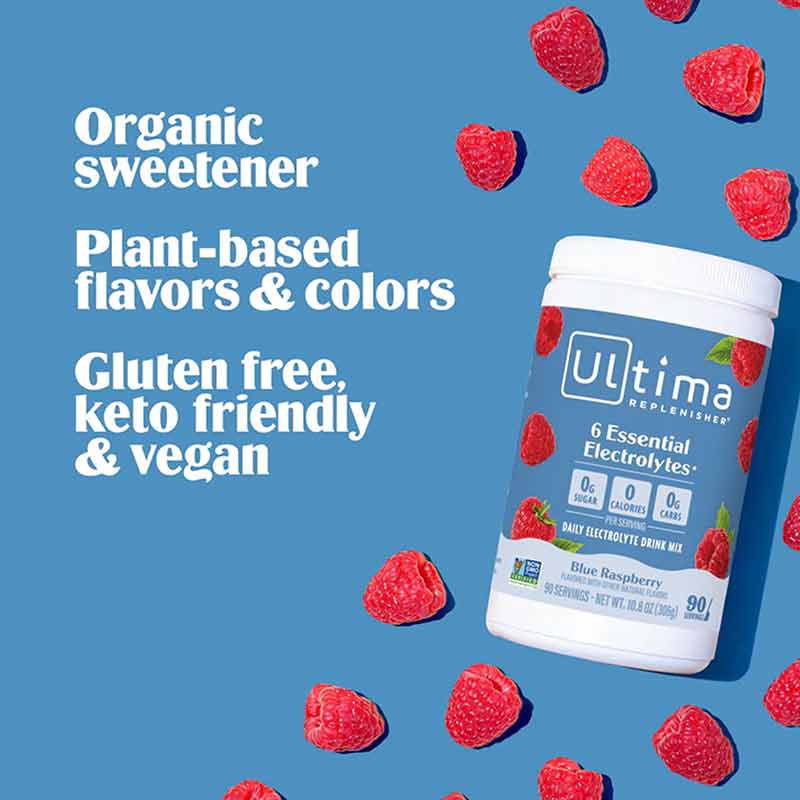 Ultima Replenisher Electrolyte Drink Mix, Blue Raspberry, 90 Servings, by Ultima Health Products, image #2