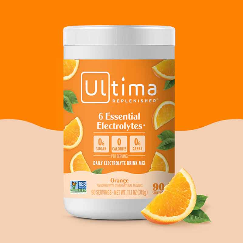 Ultima Replenisher Electrolyte Drink Mix, Orange, 90 Servings, by Ultima Health Products