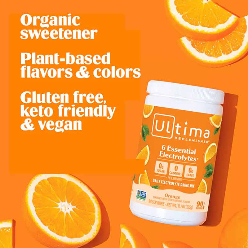 Ultima Replenisher Electrolyte Drink Mix, Orange, 90 Servings, by Ultima Health Products, image #2
