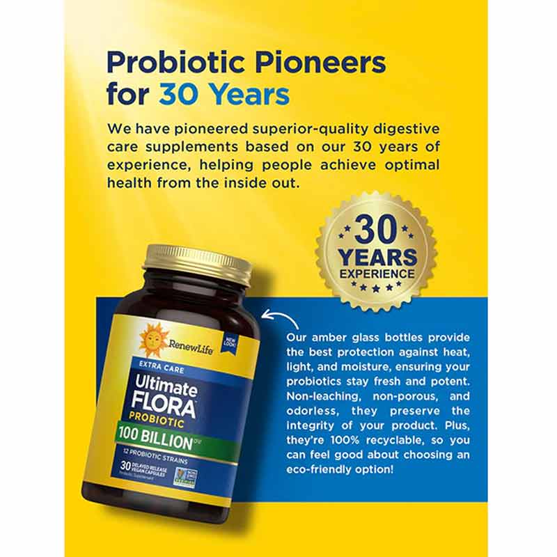 Ultimate Care Digestive Probiotic 100 Billion, 30 Veg Capsules, by Renew Life, image #4
