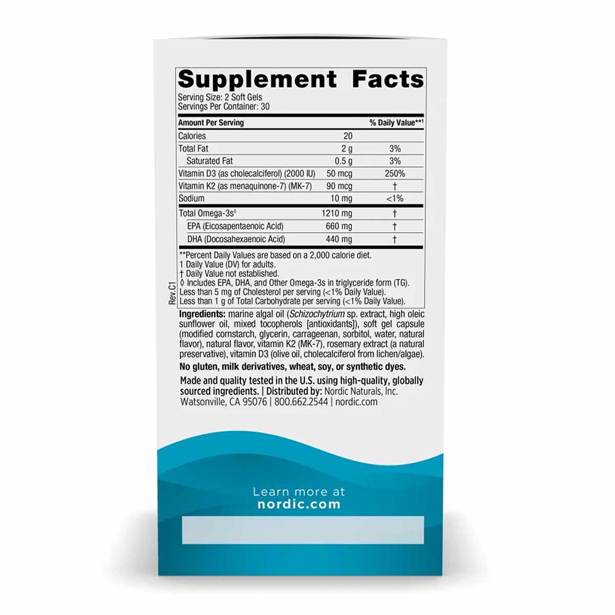 Ultimate Omega Plant-Based with D3+K2, by Nordic Naturals