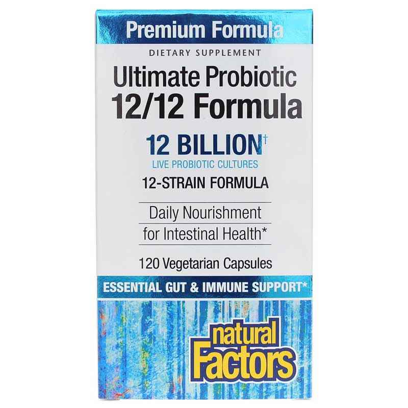 Ultimate Probiotic 12/12 Formula, 120 Veg Capsules, by Natural Factors