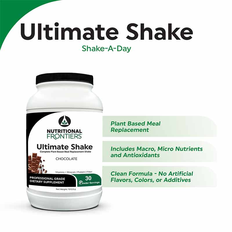 Ultimate Shake, Chocolate, 30 Servings, by Nutritional Frontiers, image #4